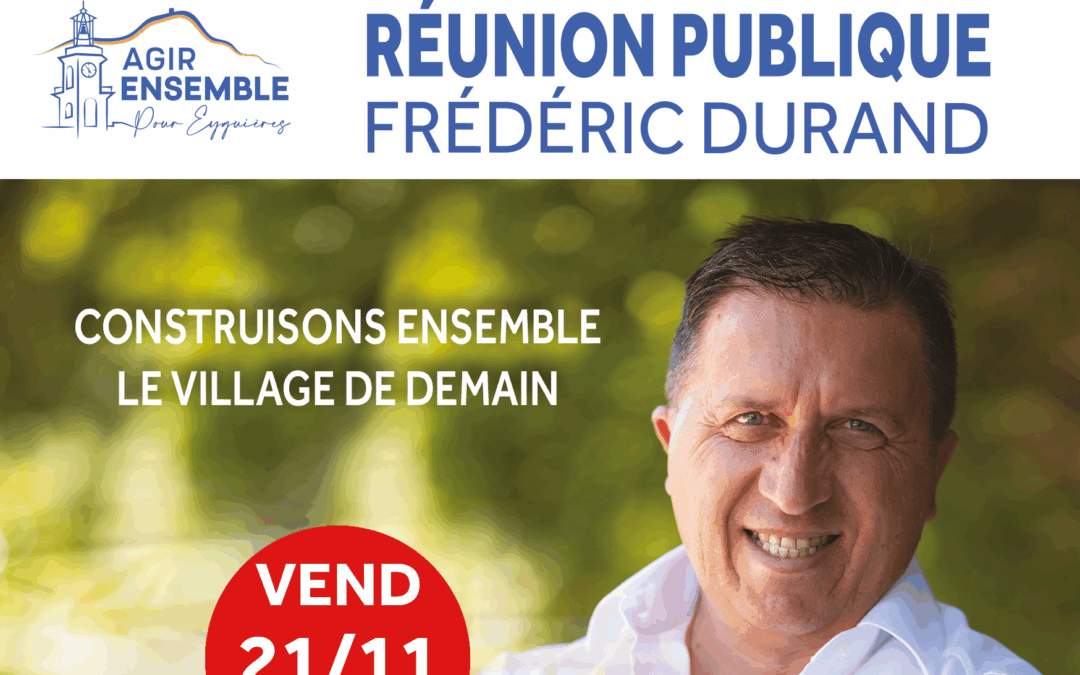 𝐑𝐞́𝐮𝐧𝐢𝐨𝐧 𝐩𝐮𝐛𝐥𝐢𝐪𝐮𝐞 – 𝐕𝐞𝐧𝐝𝐫𝐞𝐝𝐢 𝟐𝟏 𝐧𝐨𝐯𝐞𝐦𝐛𝐫𝐞 𝐚̀ 𝟏𝟖𝐡𝟑𝟎