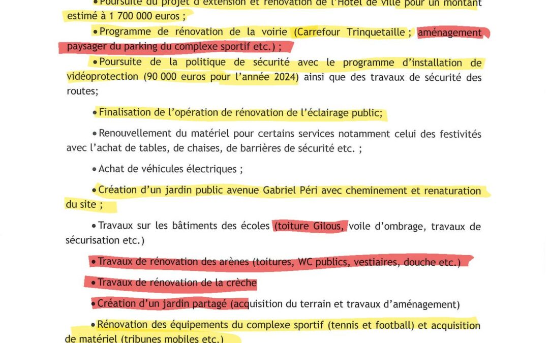 débat d’orientation bugétaire – DOB 2024 / DOB 2025